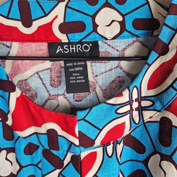 Ashro Amadi Cape Linen Blend Shawl Wrap OSFM Aqua Red Burgundy - Picture 3 of 9